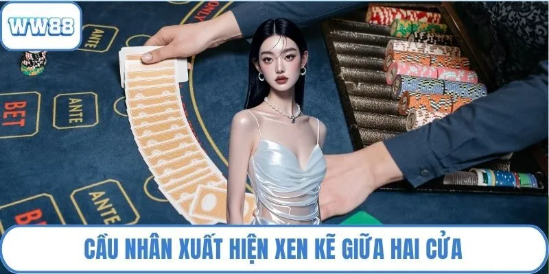 Cầu nhân xuất hiện xen kẽ giữa hai cửa